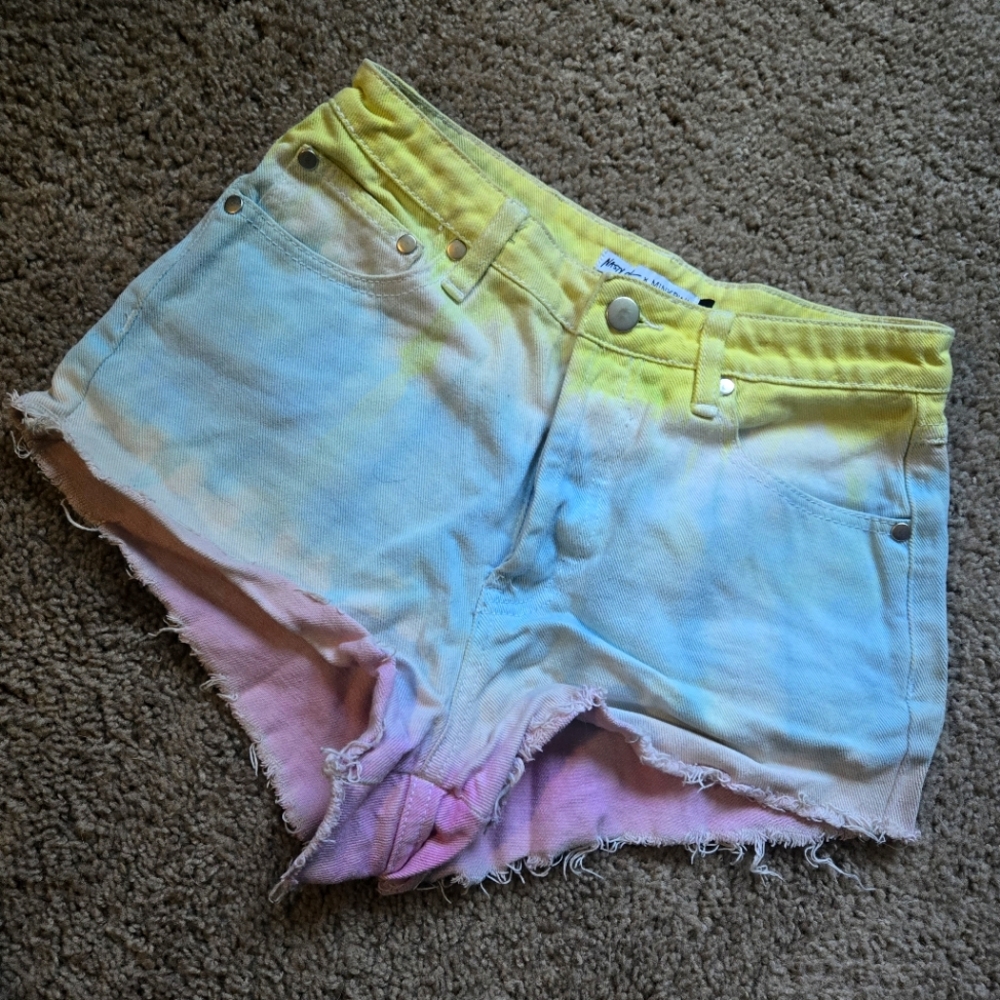 Mink Pink Nasty Gal pastel ombre tie dye shorts